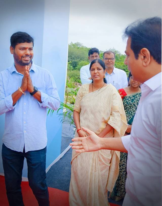 Greeting guests at an outdoor event